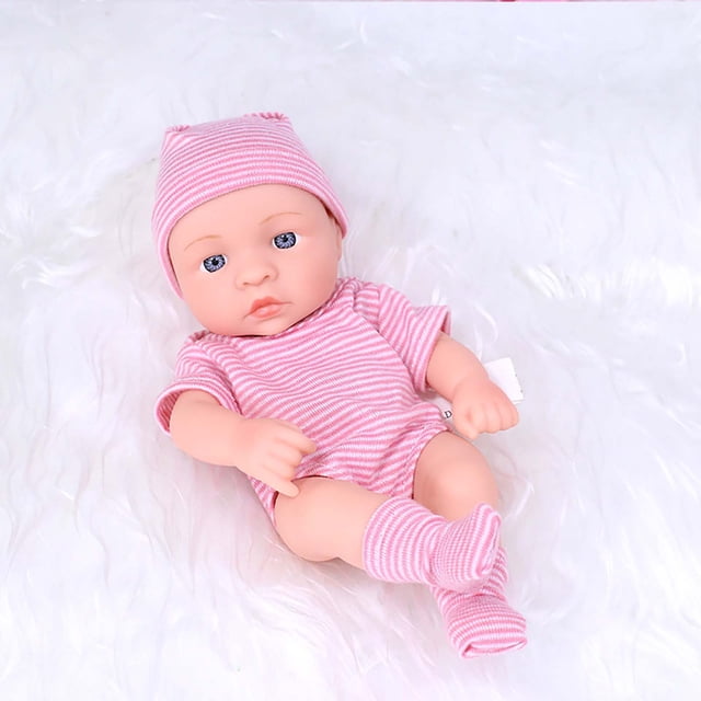 Meitianfacai 7.48 Inch Soft Newborn Baby Dolls Vinyl Baby Dolls With Clothes Set Including Pacifier Realistic Doll Look Real, Pink