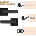thumbnail image 2 of Matte Passage Door Levers Square Hall Closet Door Handles Heavy Duty Interior NonLocking Lever Sets Reversible for Right/Left Handed Door, 2 of 8