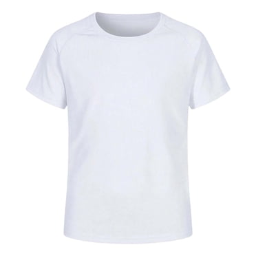 GPOECD Boys UPF 50+ Swim Shirt Short Sleeve Rashguard Youth Swimwear Top for Sun White,5-6 Years