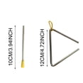 thumbnail image 3 of Hearth & Gear 4 Inch Musical Steel Triangle Percussion Instrument With Striker Kindergarten Teaching Tool Easy Playing Delicate Playing Triangle Instrument Music for Toddlers 1 Baby Tambourines Light, 3 of 6