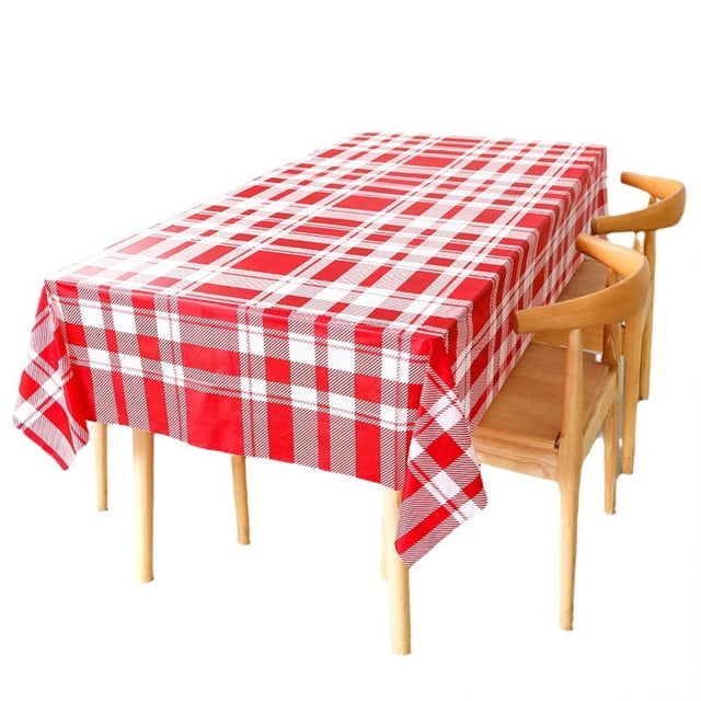 Nappe Rectangulaire, Nappe en Plastique Vichy Imperméable, Housses de Table Robustes et Essuyables pour Pique-Nique, Plein Air, Camping