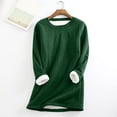 thumbnail image 2 of HKEJIAOI Chandails en Molleton pour Femmes Col Rond Uni Poids Moyen Manches Longues, 2 of 7
