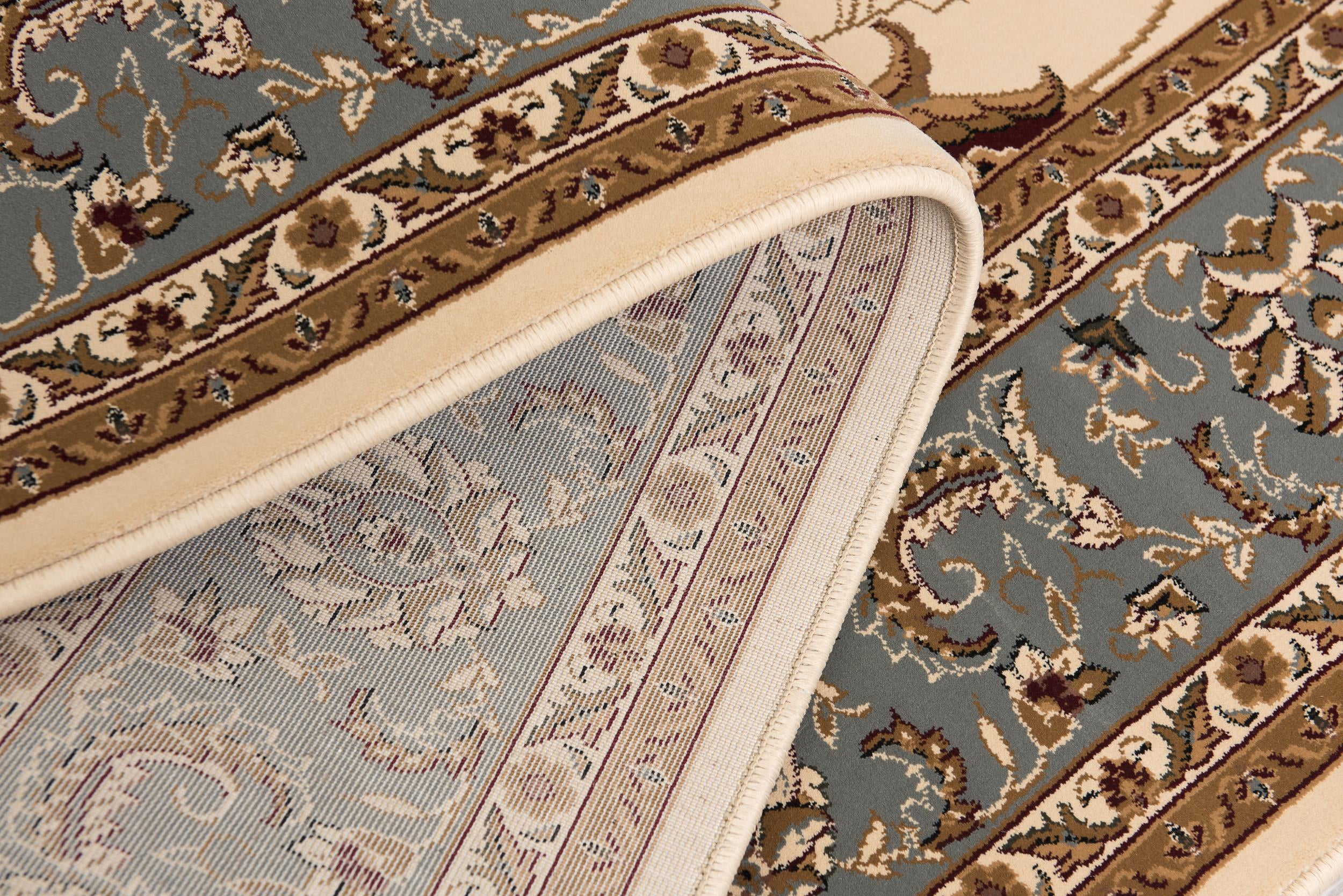 Tapis d'intérieur persan Rug Branch Majestic 2' x 19' (taille exacte : 2'3" x 19'), beige bleu, style traditionnel - Entrée, couloir, salle de bain et cuisine