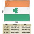 thumbnail image 2 of Couverture en Molleton Drapeau Irlandais Trèfle Jeté Peluche Duveteux Super Doux Réversible Microfibre Flanelle Couvertures 80"x60 Pouces, 2 of 4