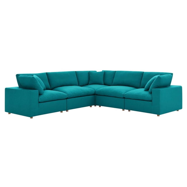 Modway Commix Canapé Sectionnel 5 Pcs Surrembourré Rempli de Duvet, Turquoise