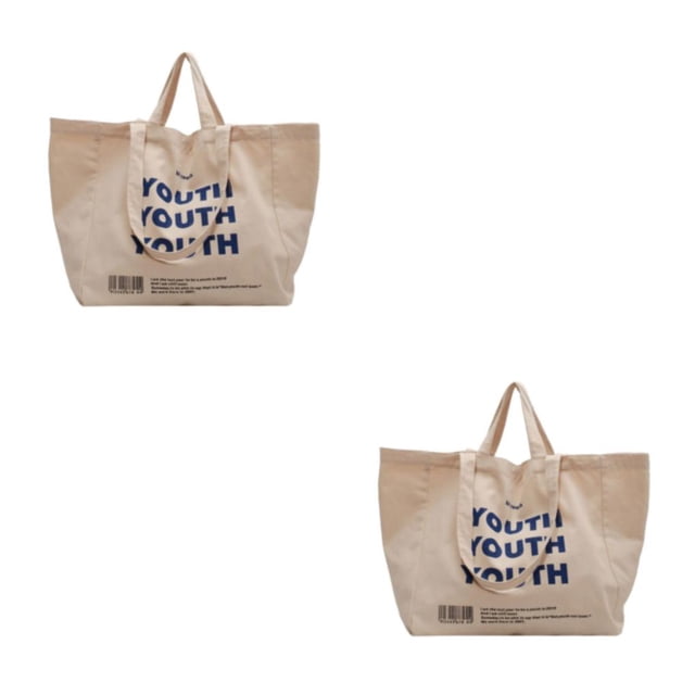 Transemion Fashionable Style Female Shoulder Bag With Wide Application Large Capacity Canvas Shoulder Bag white 2Set