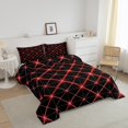 thumbnail image 3 of Erosebridal Geometric Abstract Bedding King Comforter Set, Neon Red Down Comforter, Modern Minimalst Decor , Breathable 3pcs, 3 of 8