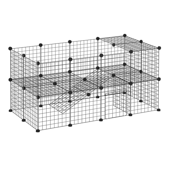 PawHut Rabbit Cage 36 Panels DIY Pet Playpen Small Animal Cage