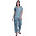 thumbnail image 1 of Moomaya Ensemble de Pyjama à Manches Courtes Imprimé pour Femmes Chemise de Nuit Boutonnée Imprimée, 1 of 6
