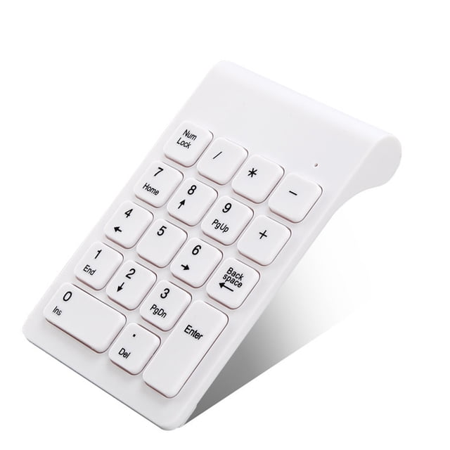 braveheart USB Wireless 18 Keys Keyboard Professional Number Keyboards Battery Powered for Laptop Accounting Computer Desktop White 1Set