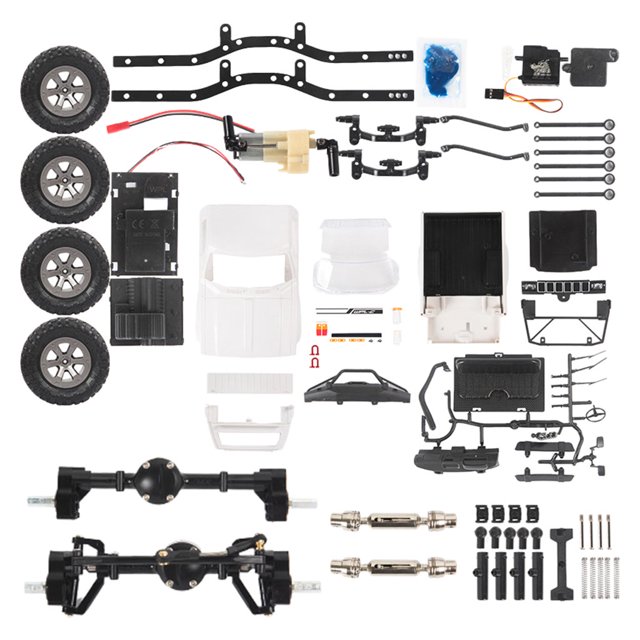 Échelle 1:16 C24-1MKS Version Modèle Qualité Passe-Temps Camion 4RM Jouets RC Présentés comme un kit Bricolage avec Toutes les Pièces Organisées, Y Compris Pneus Souples, Composants de Cadre en Métal, Volant et Pièces Détaillées de Carrosserie en Plastique. Idéal pour les Passionnés de Véhicules Télécommandés et l'Assemblage de Voiture RC d'Escalade.