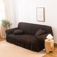 thumbnail image 1 of 2024 1 Piece Sofa Slipcover with Pleated Ruffled Skirt Washable High Stretch Durable Furniture Protector 3 Seater Pine Green, 1 of 13