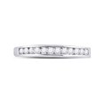 thumbnail image 3 of 14kt White Gold Womens Round Channel-set Diamond Single Row Wedding Band 1/4 Cttw, 3 of 4