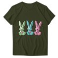 thumbnail image 4 of Pisexur Hauts de Printemps pour Femmes 2025, Hauts d'Entraînement Femmes, Hauts d'Entraînement Femmes T-Shirt Imprimé Manches Courtes Col Rond Chandail à la Mode Vert Armée, 2TG, 4 of 5