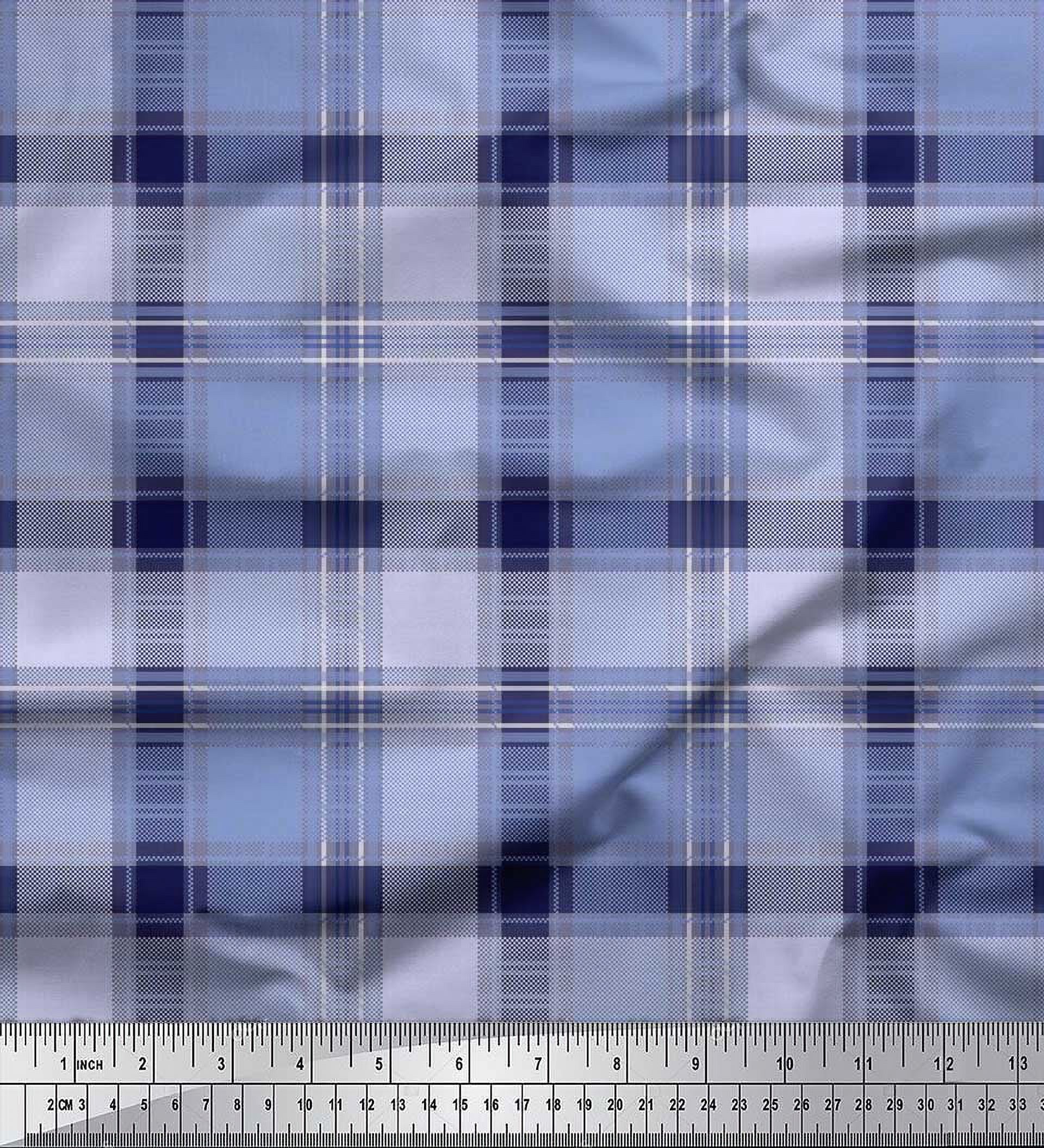 Soimoi Rayon Fabric Gingham Check Print Fabric by The Yard 56 Inch Wide