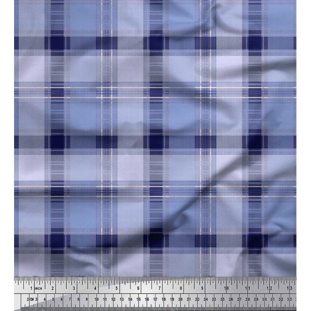 Soimoi Rayon Fabric Gingham Check Print Fabric by The Yard 56 Inch Wide