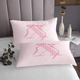 thumbnail image 3 of Erosebridal Princess Bow Coverlet Set King, Pink Buffalo Bedding Set, Initial X Letter Decor 3-Piece, 3 of 5