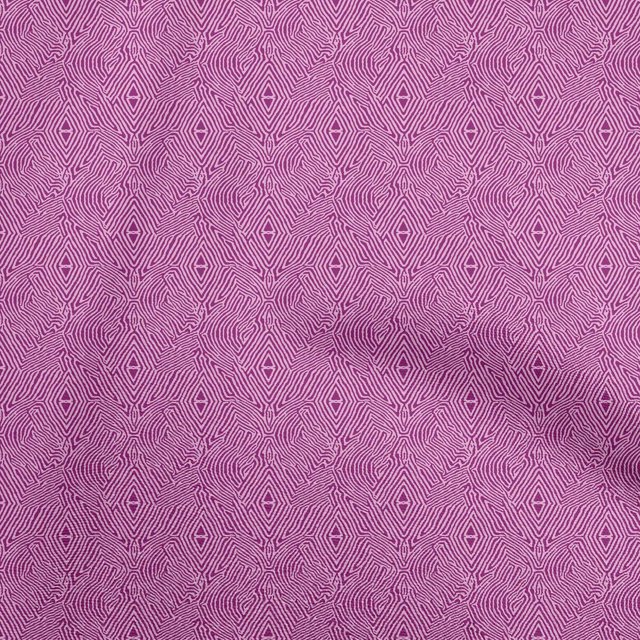 oneOone Cotton Silk Fuschia Pink Fabric Geometric Craft Projects Decor Fabric Printed By The Yard 42 Inch Wide