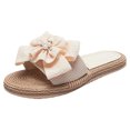 thumbnail image 2 of LSLJS Women's Summer Flip-Flops Rhinestone Pearl Flower Flat Beach Sandals, Flats Shoes, 2 of 8