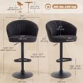 thumbnail image 3 of HOMCOM Adjustable Bar Stools Set of 2 with Swivel Seat, ‎Black, 3 of 10