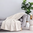 thumbnail image 2 of BHG Textured Velvet Plush Throw Papyrus Beige, 2 of 4