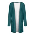thumbnail image 4 of Frostluinai Women's Open Front Cardigan Loose Casual Long Sleeve Lightweight Cardigan Sweaters Duster Solid Draped Cardigans with Pockets, 4 of 5