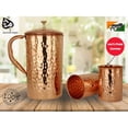thumbnail image 3 of Handcrafted Pure Copper Jug With 2 Glass - 1 Liters, Brown | Leak Proof & Dishwasher Safe, 3 of 5