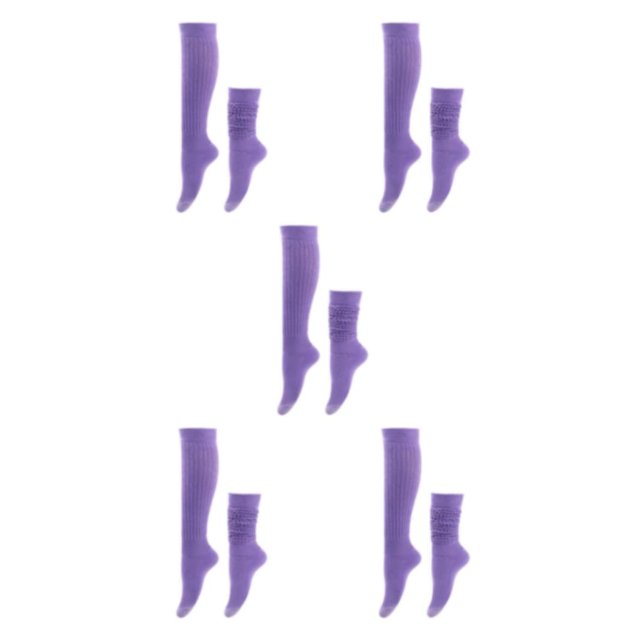 Youkk 2pcs Polyester Made Slouch Socks Breathable And Sweat-absorbing Elasticity Breathable Fabric Comfortable To Wear Light Purple 5Set