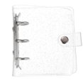 thumbnail image 1 of Uxcell Mini Binder Cover, 4.3 Inch Clear Binder Protector 3 Ring Refillable Notebook Binder with Snap Button for Photo Scrapbook Journal Ledger, Silver, 1 of 7