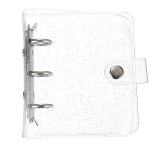 Uxcell Mini Couverture de la bouteille, 4.3 Protecteur de Binder clair de pouce 3 Bague de carnet rechargeable Binder avec bouton Snap pour le livre photo Ledger Journal, Argent