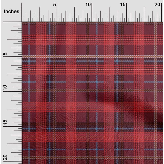 oneOone Cotton Flex Fabric Tartan Check Decor Fabric Printed BTY 40 Inch Wide