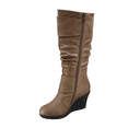 thumbnail image 3 of Bottes Mode pour Femmes à Fermeture Éclair Hauteur Genou, Talon Compensé Décontracté, Chaussures d'Hiver ( Cognac, 11 ), 3 of 5