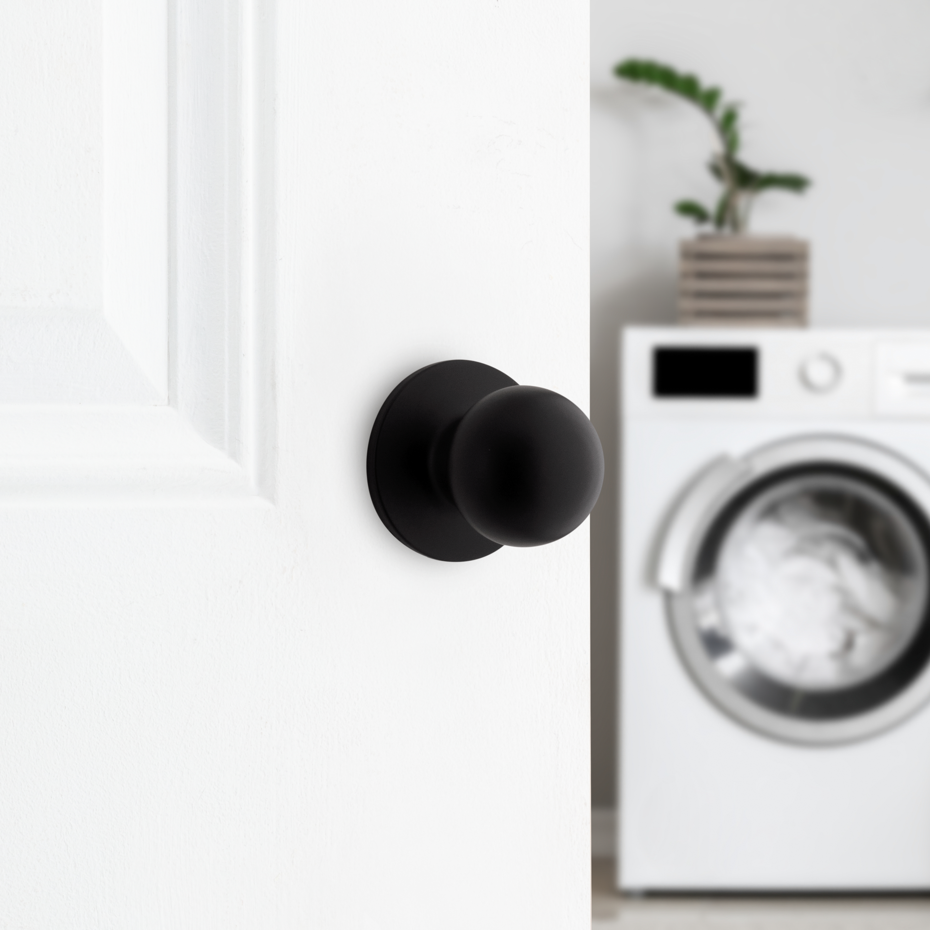 Safe Lock Regina Chrome Noir Mat Bouton de porte intérieure pour passage couloir/garde-robe