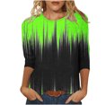 thumbnail image 1 of Hauts pour Femmes Décontractés Imprimés à Col Rond T-Shirt à Manches 3/4 Haut Ample, Hauts à Manches 3/4 pour Femmes, Hauts Décontractés pour Femmes, T-Shirts pour Femmes, 1 of 5