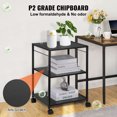 thumbnail image 3 of VEVOR Printer Stand, Height Adjustable 3 Tier Printer Stand, Printer Cart with Storage Shelves and Hooks for Printer, Scanner, Fax, Home Office Use, EPA Certified, Black, 3 of 9