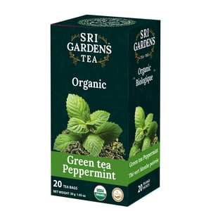 Sri Gardens Tea Green Tea Peppermint, 20 Tea Bags
