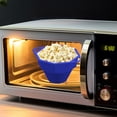 thumbnail image 1 of Iumwxz Food Grade Silicone Popcorn Bowl Foldable Microwave Popcorn Maker with Lid Easy Clean Double Handle Design Multi Color Collapsible Bucket for Movie Night Home Snacks Blue Free Size, 1 of 6