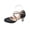 Black, variant on Heels Dance Shoes Women's Fashionable Versatile Plus Size Mid-Heel Buckle Sandals with Glitter Upper, Round Toe Crisscross Strap for Ballroom Wedding