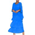 thumbnail image 2 of Robes d'Été Grande Taille pour Femmes 2024 Manches Courtes Col Rond Décontracté Imprimé Économisez jusqu'à 65 %!, 2 of 6