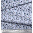 thumbnail image 2 of Soimoi Blue Poly Georgette Fabric Insect & Floral Artistic Fabric Prints by Yard 52 Inch Wide, 2 of 3