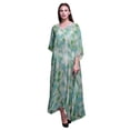 thumbnail image 1 of Bimba Kaftan de Plage Teinture sur Nœuds, Paréo de Bikini, Robe Maxi pour Femmes, Long Caftan-S-L, 1 of 5