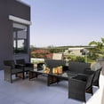 thumbnail image 1 of Costway 8PCS Patio Rattan Furniture Set Cushioned Chair Sofa Table Turquoise Black, 1 of 10