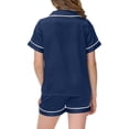 thumbnail image 3 of Toddler Boy Pajamas Set Solid Color Button Down Solid Tops T Shirt Set Classic Pajamas Set Pajamas Girls 2-3 Years Kids Clothes, 3 of 4