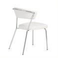 thumbnail image 3 of Brika Home Chaise d'Appoint Empilable en Simili Cuir en Blanc, 3 of 4