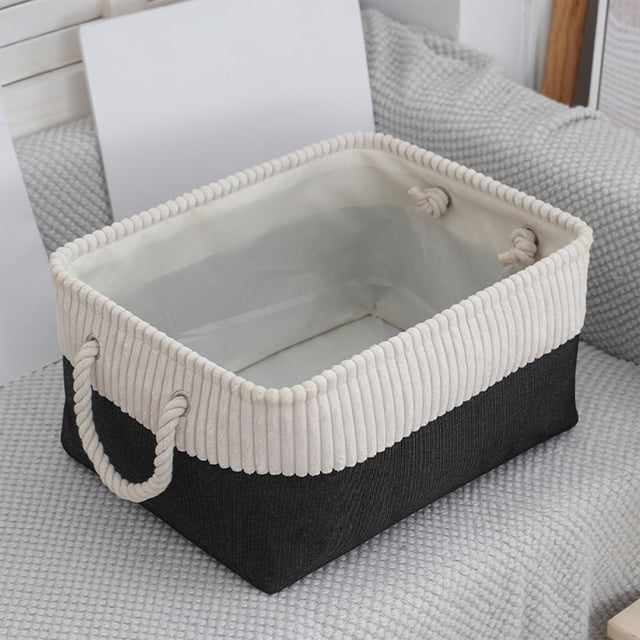 Panier de Rangement Pliable en Tissu pour l'Organisation de la Maison – Rangement pour Garde-Robe, Jouets et Lessive avec Poignées Robustes