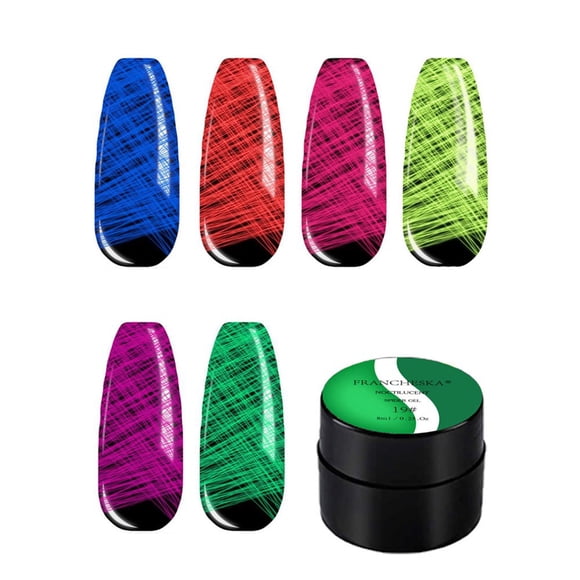 6PCS 48ML Glow in The Dark Nail Polish Luminous Gel Set DIY Polish UV Nail Art Kit for Halloween