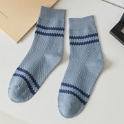 Men Warm Socks Man Stripe Socks Solid Color Men Winter Socks Sports Socks Sock Blue