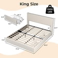 thumbnail image 3 of Twister.CK King Size Bed Frame with Tufted Headboard, Upholstered Platform Bed Frame with 4 Storage Drawers and Wooden Slats Support, No Box Spring Needed, Beige, 3 of 8
