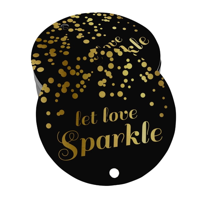 Inkdotpot Pack Of 100 Let Love Sparkle Wedding Favor Paper Tags Craft Real Gold Foil Hang Tags