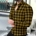 thumbnail image 1 of Timdgard Button down Shirts for Men Fall Plaid Lapel V Neck Long Sleeve Shirts Work Casual Tops, 1 of 8